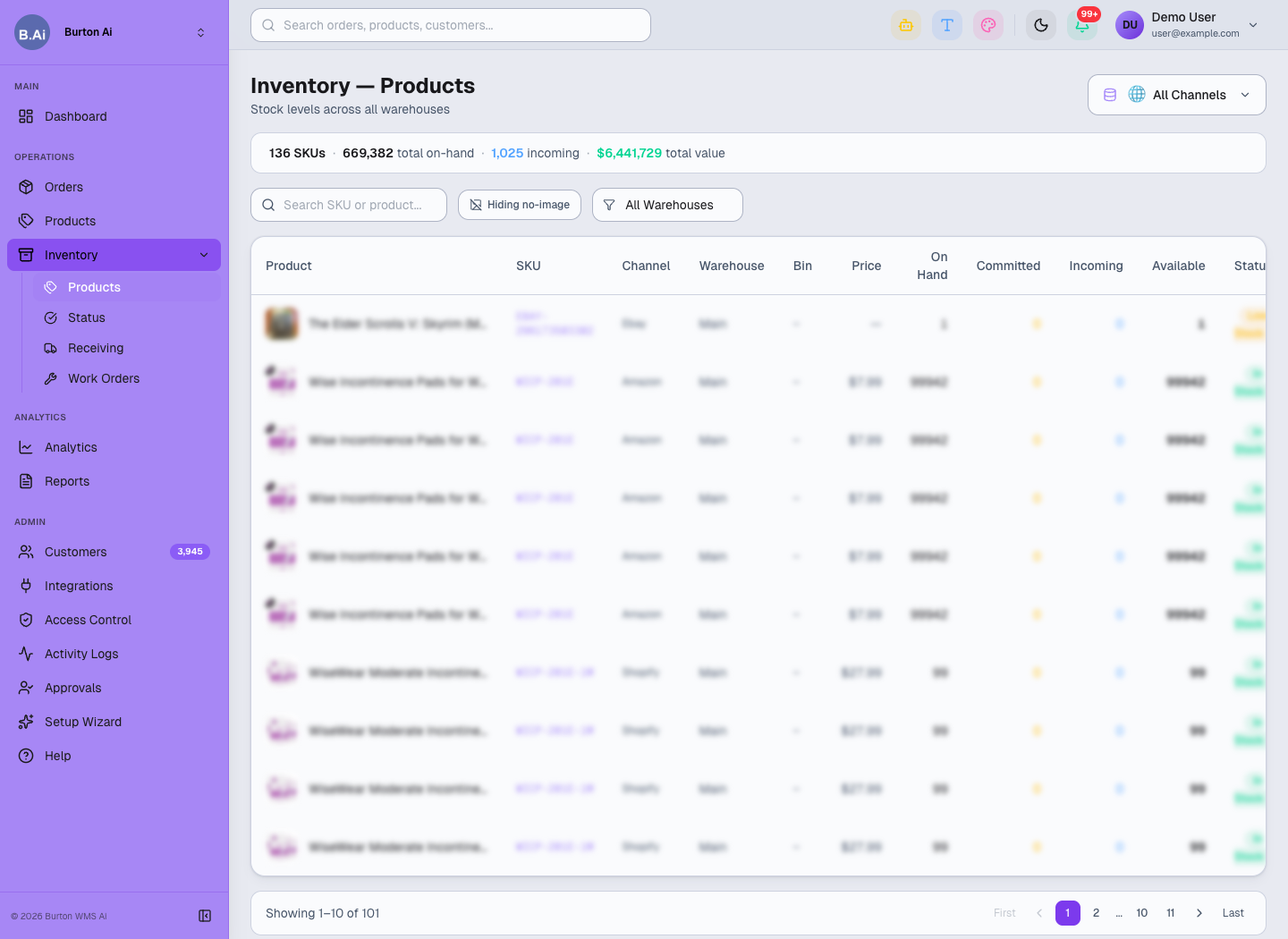 Inventory Products sync check